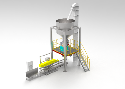 3D design model of vibration packaging machine A10