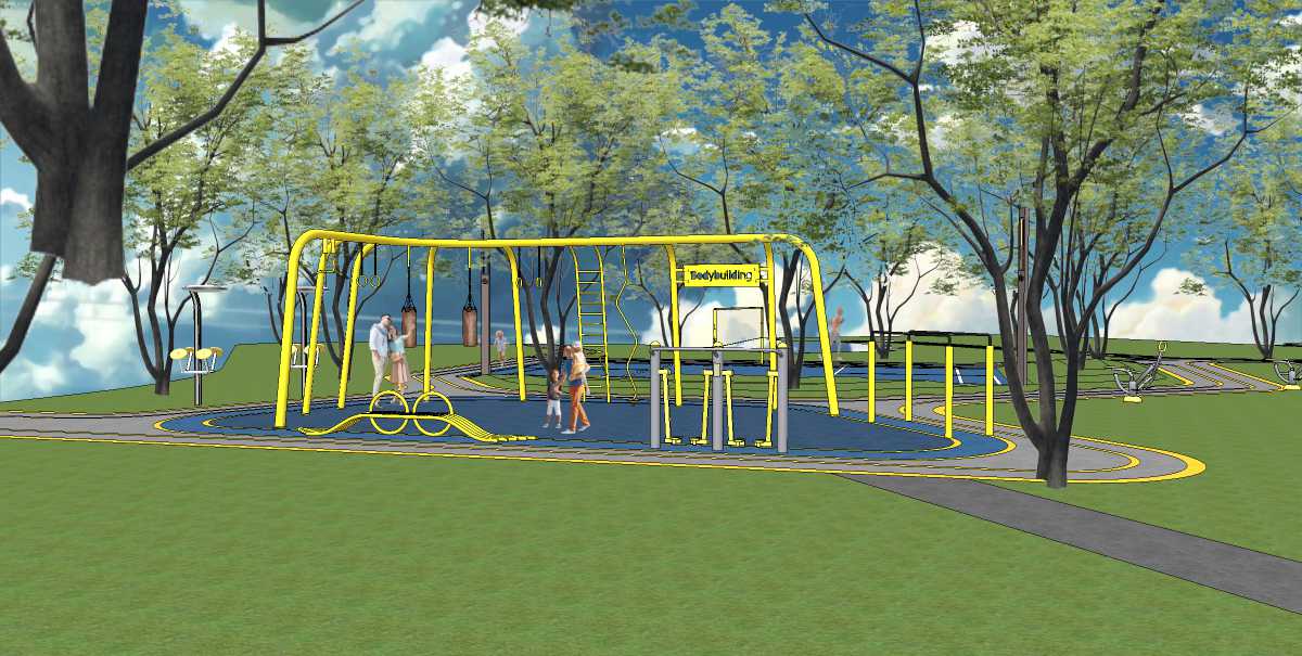 Outdoor Fitness Equipments Collection 3D Model