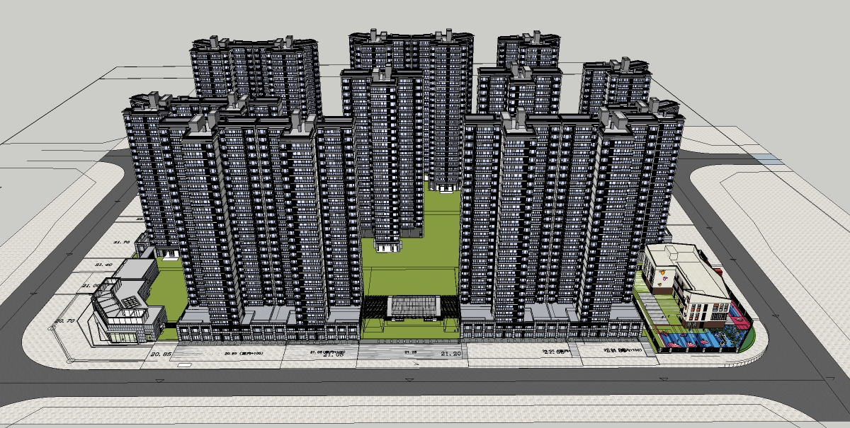 Residential Apartment Building 3D Model