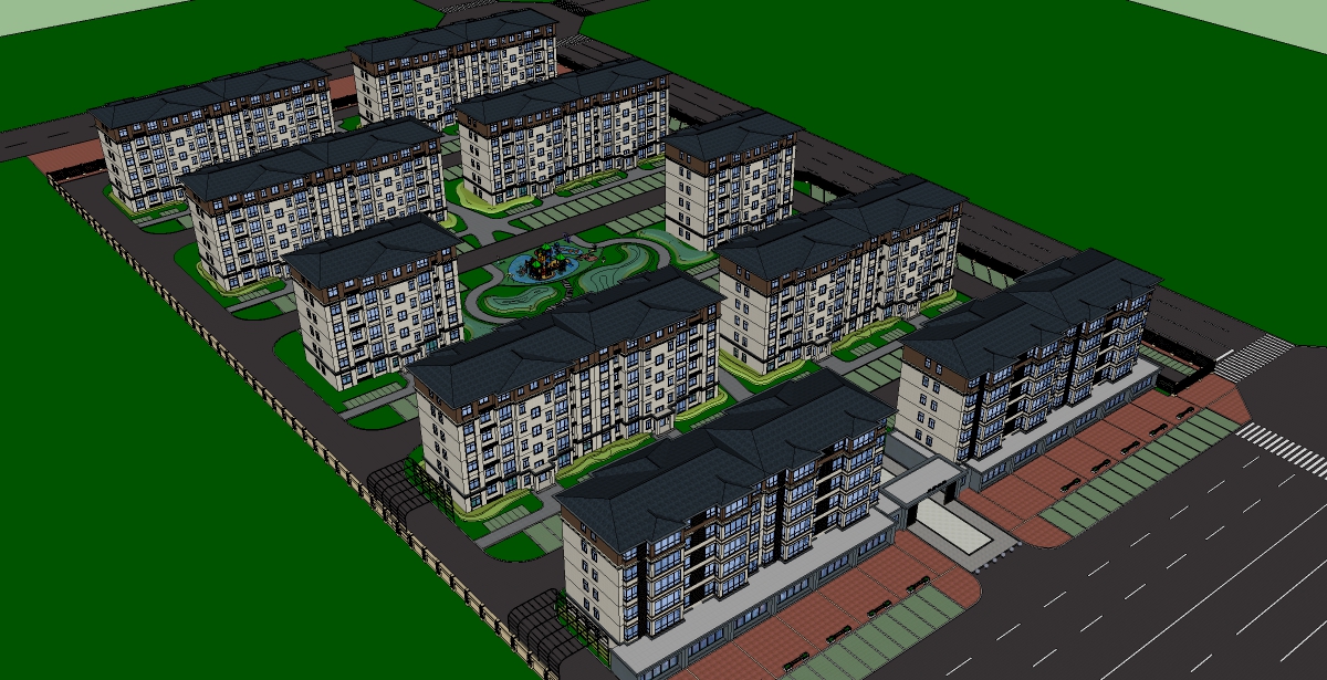 Residential Apartment Building 3D Model