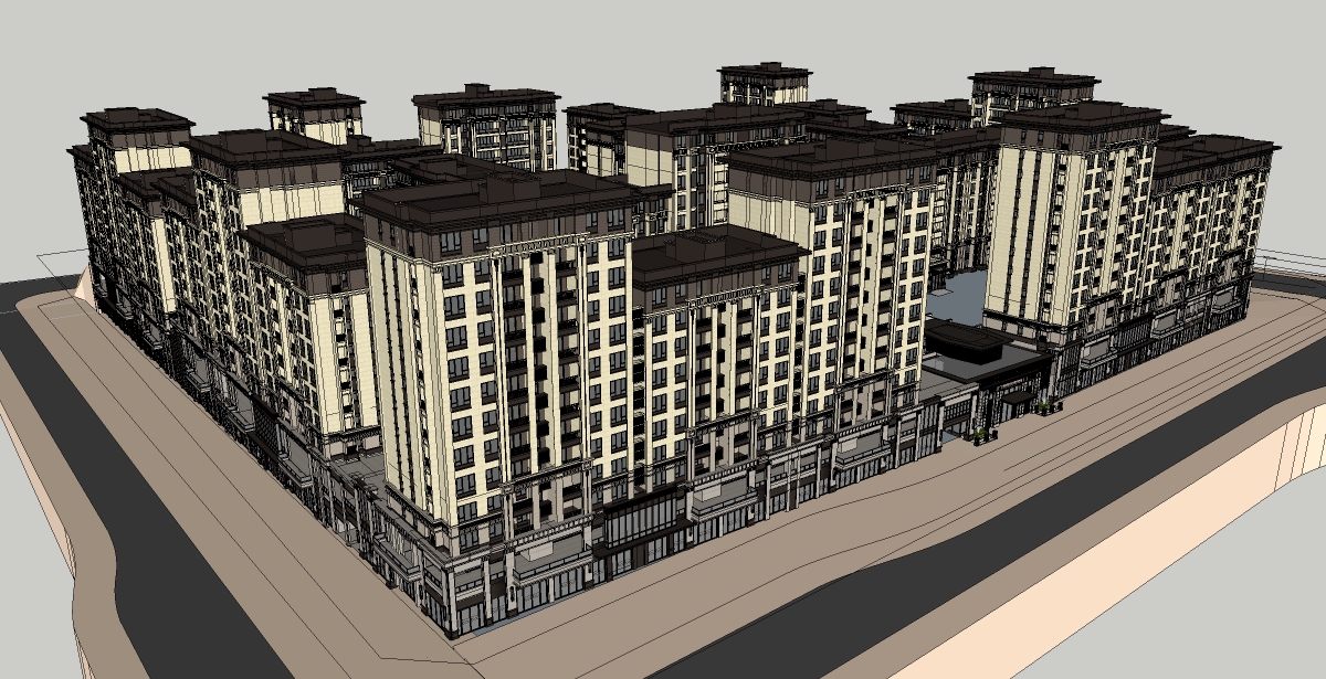 Residential Apartment Building 3D Model