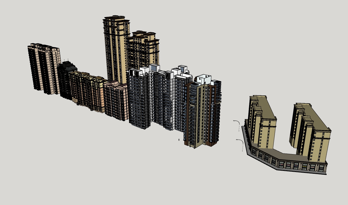 Residential Apartment Building 3D Model