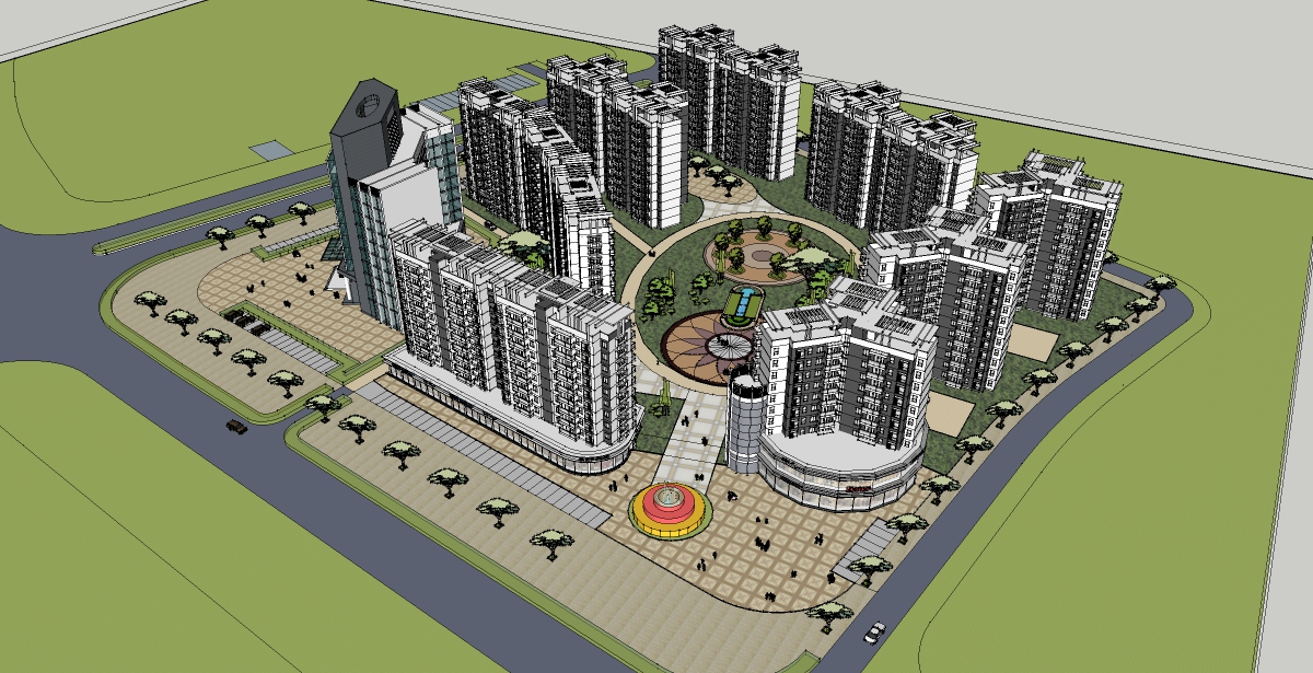 10 Residential Apartment Buildings 3D Model