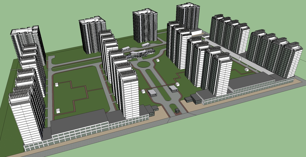 10 Residential Apartment Buildings 3D Model