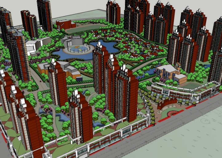 3D SketchUp model of high quality, it is from the building and landscape around the house