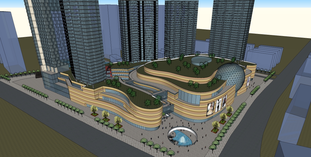 3D SketchUp model of high quality, it is from the building and landscape around the house