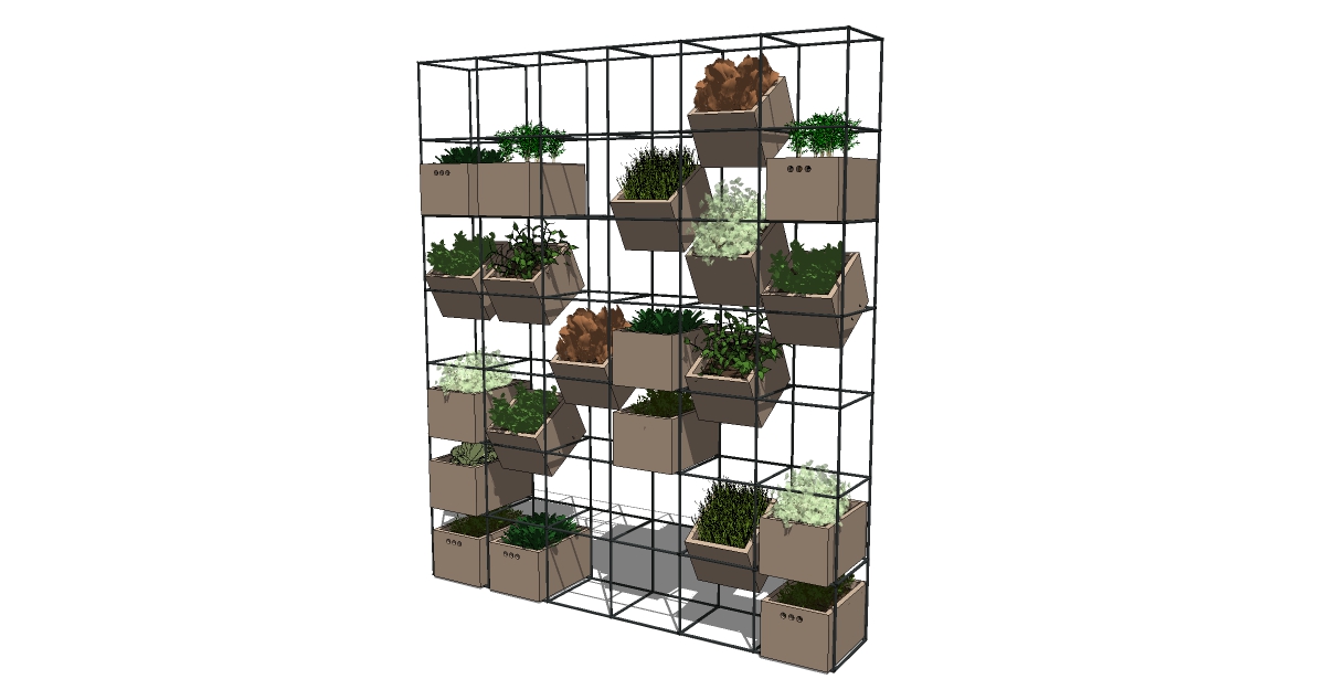 3D SketchUp design of wall plant model collections