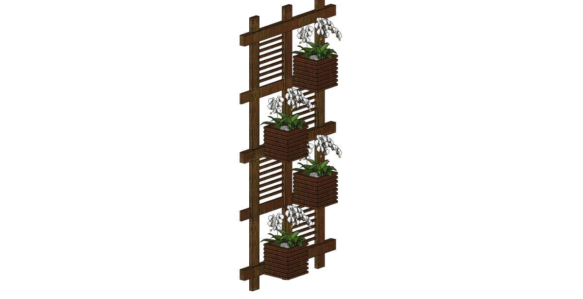 3D SketchUp design of wall plant model collections