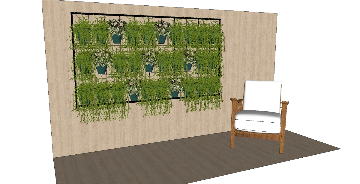 3D SketchUp design of wall plant model collections