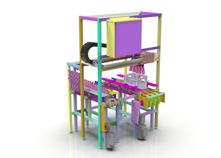 3D Model of an Automated Glass Bottle Packaging Machine