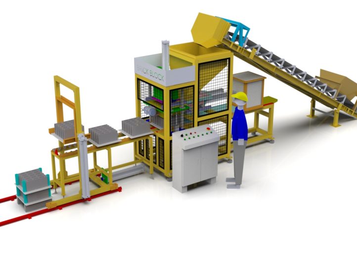 3D design of automatic brick making machine