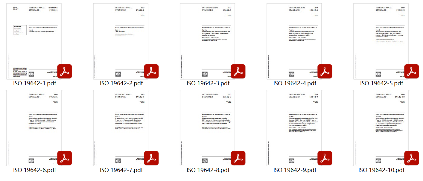 ISO 19642 - Road vehicles. Automotive cables